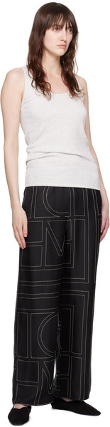 Black Monogram Lounge Pants