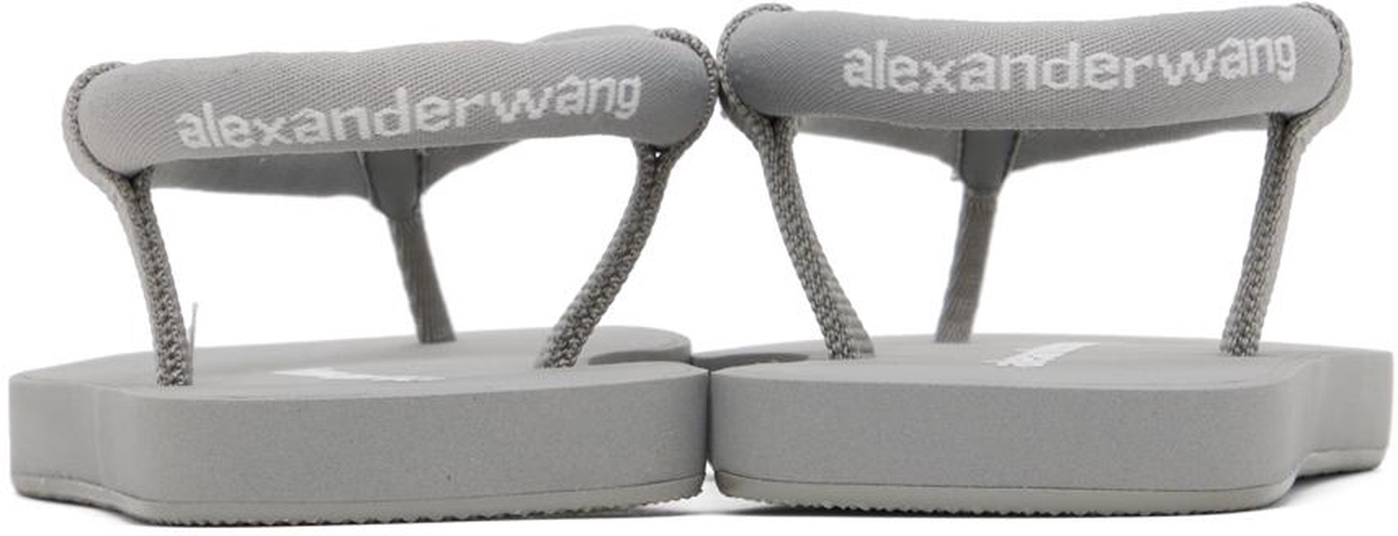 Gray Tubular Flip Flop Sandals