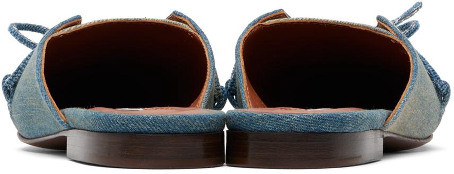 Blue Lace-Up Mules