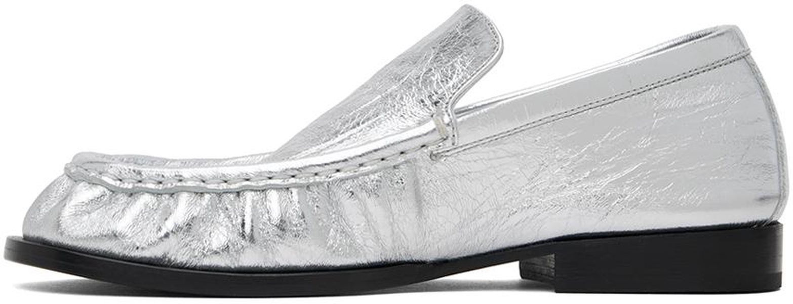 Silver Leather Loafers