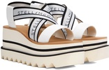 White & Black Sneakelyse Platform Heeled Sandals