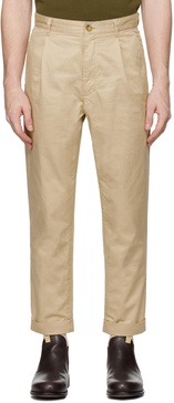 Beige 1 Pleat Trousers