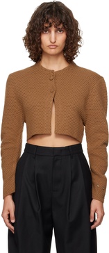 Brown Cropped Cardigan