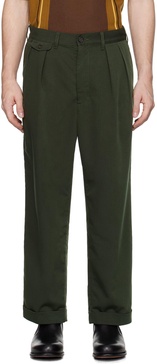 Green 2 Pleats Trousers