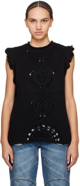 Black Marlen Flower Vest