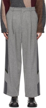 Gray Set-Up Trousers