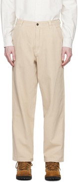 Beige Pigment-Dyed Trousers