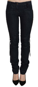 Just Cavalli Low Waist Skinny Trousers Braided String Pants