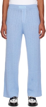 Blue Mock-Fly Lounge Pants