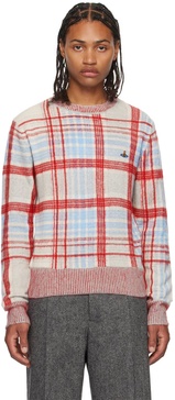 Madras tartan-jacquard jumper