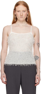 White Fluffy Tank Top