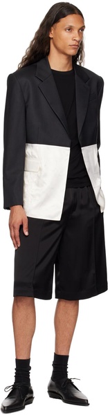 Black & Off-White Combo Classic Blazer