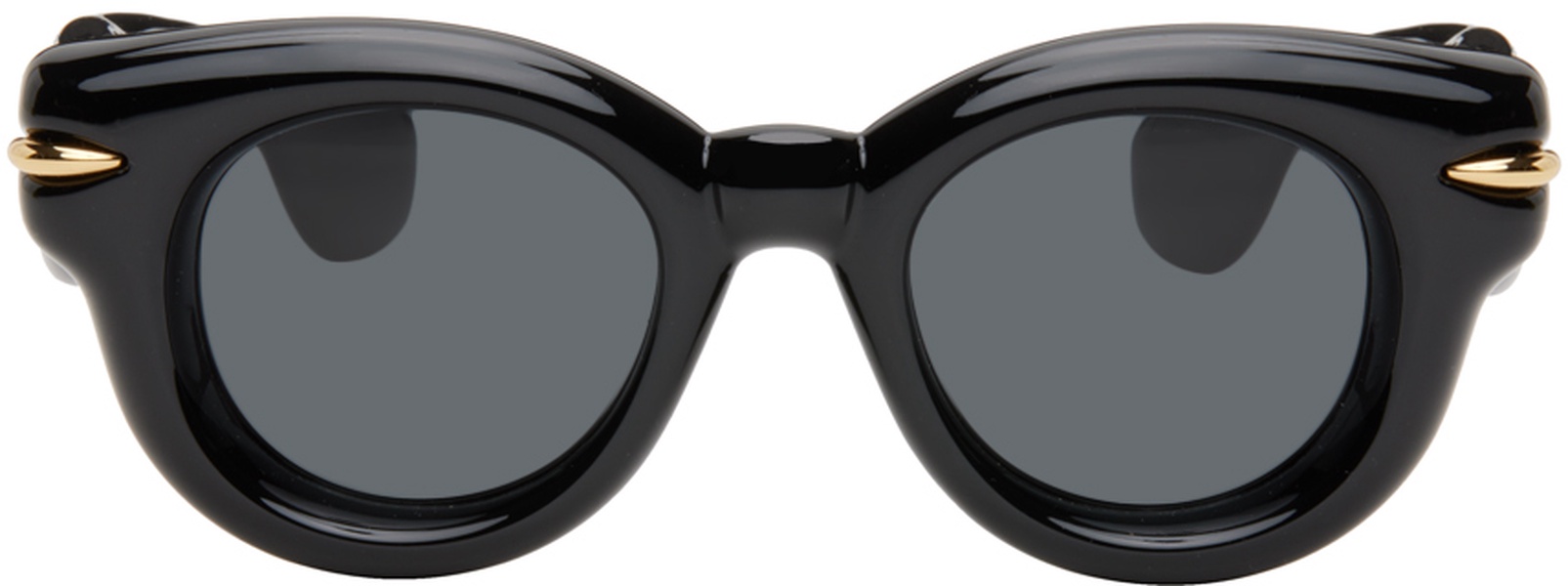 Black Inflated Round Sunglasses