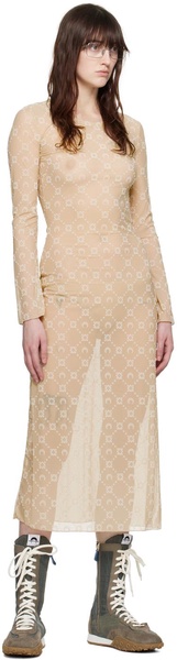 Beige Moonogram Midi Dress