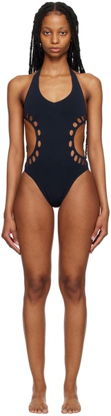 Navy Cutout One-Piece Swimsuit