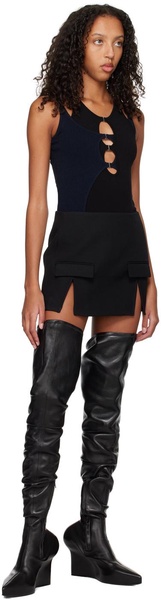 Black Split Hem Miniskirt