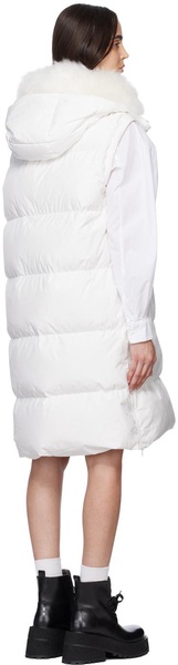 White Quilted Shearling Down Vest