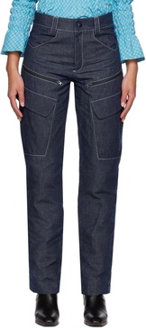 Blue Contrast Stitch Jeans