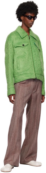 Green Wado Shaggy Wool Jacket