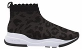 women's waverli knitted sock boots in leopard black