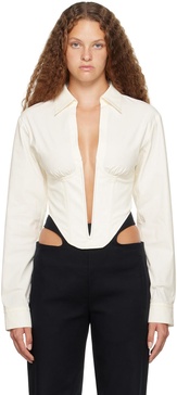 White V-Wire Corset Shirt