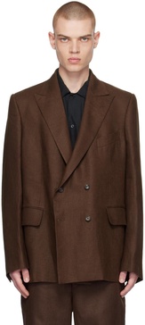 Brown Double-Breasted Blazer