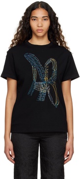 Black 'AB' Embroidered T-Shirt