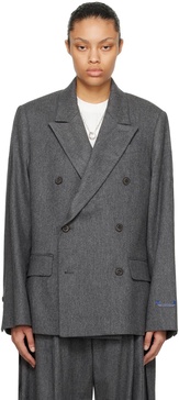 Gray Double-Breasted Blazer