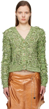 Green Fringe Two Way Cardigan