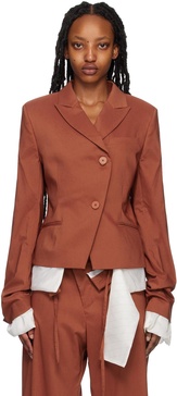 Orange Fitted Reversible Blazer