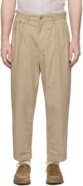 Beige 2 Pleats Chino Trousers