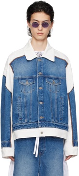 Blue & White 'The Trompe L'oeil' Denim Jacket