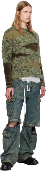 Khaki Ghillie Color Block Sweater