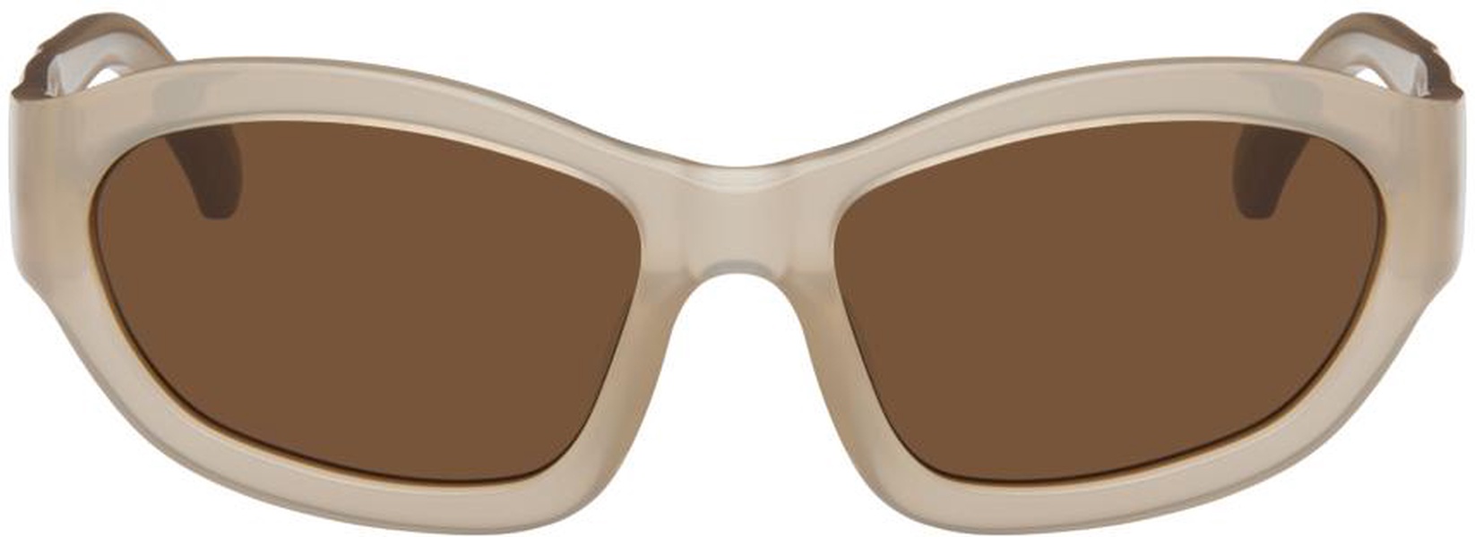 Beige Linda Farrow Edition Goggle Sunglasses