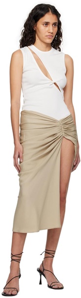 Beige Euripides Midi Skirt