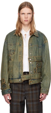 Green Waistbands Denim Jacket