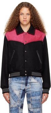 Black & Pink New Margo Western Varsity Jacket