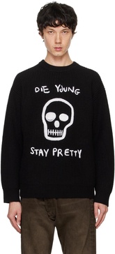 Black Wool Boyfriend 'Die Young' Sweater