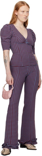 Blue & Red Check Trousers