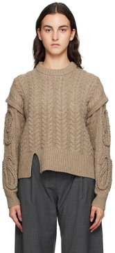 Brown Canada Cable Braided Sweater