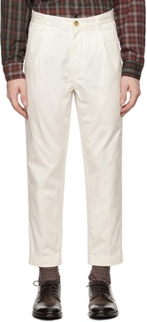 White 1 Pleat Trousers