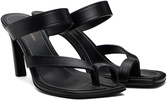 Black Thong Heeled Sandals