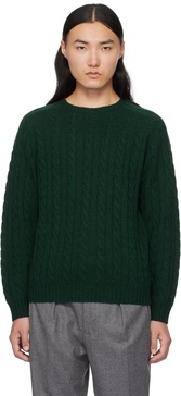 Green Crew Cable 5G Sweater