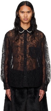 Black Sheer Pearl Classic Fit Shirt