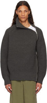 Gray Ribbed Turtleneck