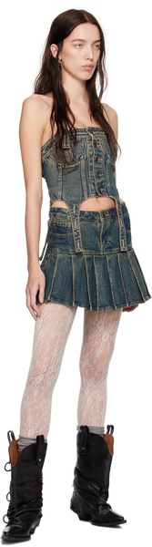 Blue Levi's Edition Pleated Denim Miniskirt