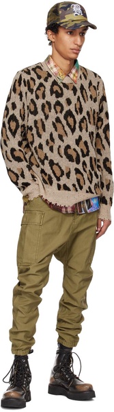 Beige & Brown Leopard Sweater