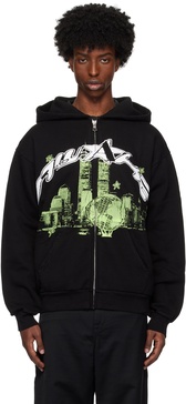 Black Skyline Zip Hoodie