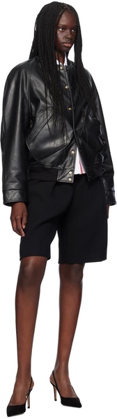 Black Varsity Leather Jacket