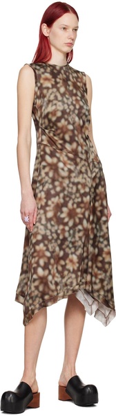 Brown Sleeveless Midi Dress